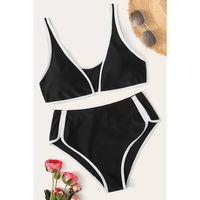 Kadın Siyah Pedli Yüksel Bel Sütyen Külot Takımı