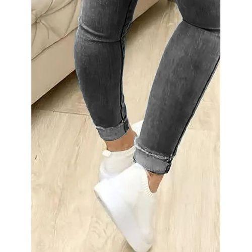 Kadın Yüksek Bel önden Düğmeli Jean Pantolon