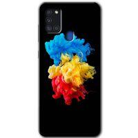 Samsung Galaxy A21s Kılıf HD Desen Baskılı Arka Kapak + Temperli Cam - Black 1