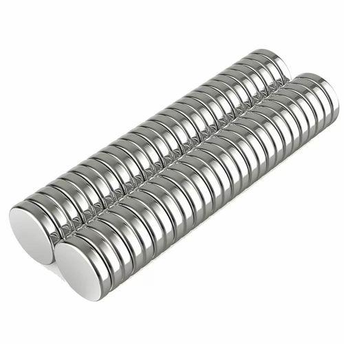 50 Adet 10x2mm Yuvarlak Neodyum Mıknatıs Güçlü Magnet Nikel Kaplamalı