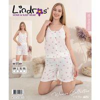 Lindros Br-01409 Kadın İp Askılı Bürümcük Düğmeli Şort Takım