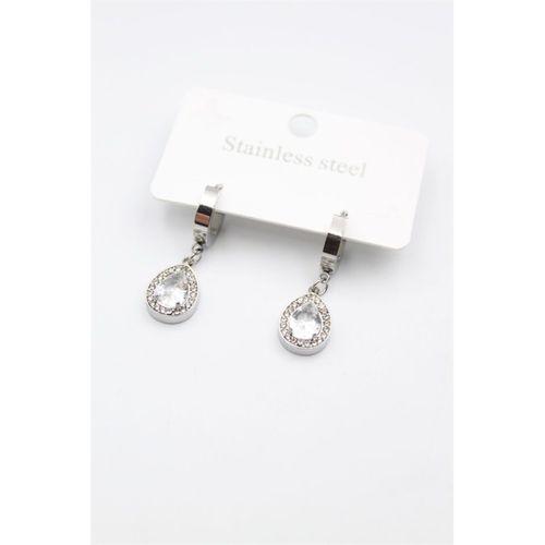 Damla Taşlı Küpe - Gümüş