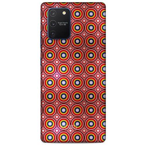 Samsung Galaxy S10 Lite Kılıf Pastel Renkler (40) Fit Silikon Kılıf Yeşil Kırmızı