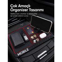 Araç İçi Kaydırmaz Organizer Mat Telefon Standlı Çok Amaçlı Konsol Düzenleyici