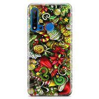 Huawei P20 Lite 2019 Kılıf Ev Süsleri Doodle Arka Kapak Koruma Desenli Full Koruyucu