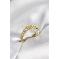 Gold Renk Minimal Yıldızlı Model Kadın Yüzük