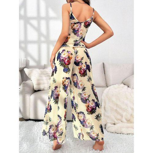 Özel Tasarım Çiçek Desenli Salaş Kesim Şık Dekolteli 2'li Takım