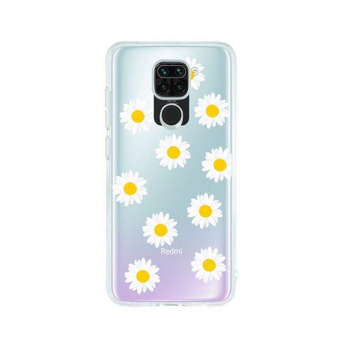 Redmi Note 9 Bahar Papatyaları Desenli Premium Şeffaf Silikon Kılıf