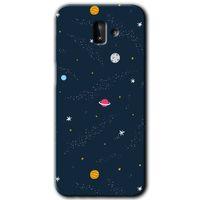 Galaxy J8 Kılıf HD Desen Baskılı Arka Kapak - Çizim Gezegen
