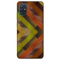 Samsung Galaxy A51 Kılıf Patchwork (10) Full Koruma Kılıfı Yeşil Turuncu
