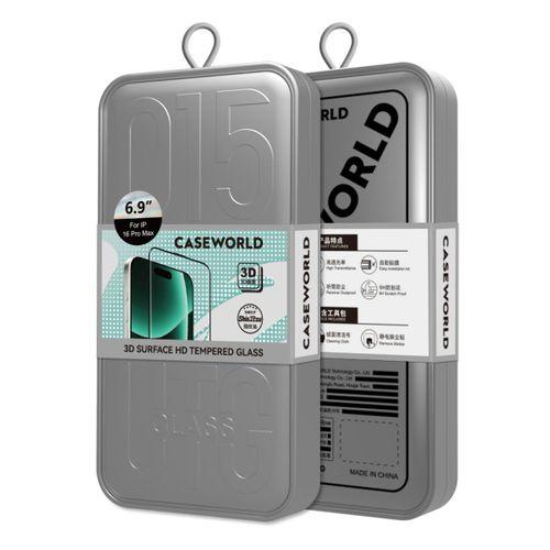Apple iPhone 16 CaseWorld 0.25mm HD 3D Temperli Cam Ekran Koruyucu + Uygulama Aparatlı
