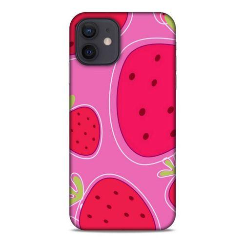 Apple iPhone 12 Uyumlu Kılıf Pembe Delisi (29) Arka Koruma Kılıfı Çilek
