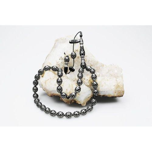 Oltu Taşı Petek İşlemeli Tespih