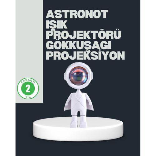 Astronot Tasarımlı Gün Batımı Efektli Şarjlı Led Lamba