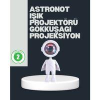 Astronot Tasarımlı Gün Batımı Efektli Şarjlı Led Lamba