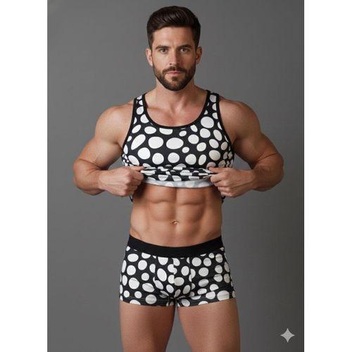 Erkek Desenli Tank Top Boxer Takımı