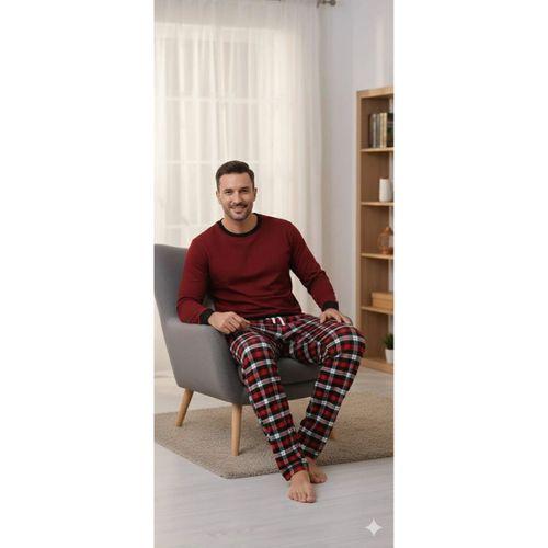 Pijalüx Tek Alt Kareli Kalın Poplin Ev Pantalonu