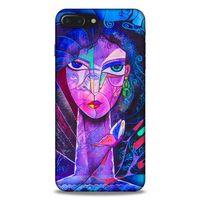 Lopard Apple Iphone 8 Plus Uyumlu Kılıf Sürreal Yüzler ♀ (47) Crystal Flex Kılıf Baskılı