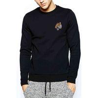 Oled Tiger Baskılı Siyah Erkek Sweatshirt