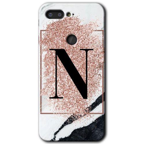 General Mobile GM 9 Pro Kılıf HD Desen Baskılı Arka Kapak - Pembe Mermer Desenli N Harfi