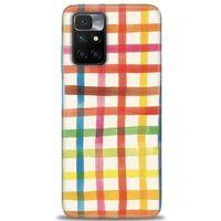 Xiaomi Redmi 10 Kılıf HD Baskılı Kılıf - Renkli Kareler + Tam Ekran Koruyucu