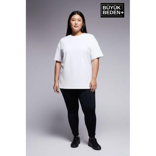 Büyük Beden Kadın  Basic Bisiklet Yaka 2 li Tişört Seti SPR26BTSK510+2