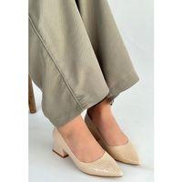 Meort Bej Rugan Topuklu Ayakkabı