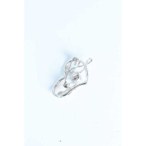 Zirkon Taşlı Metal Broş