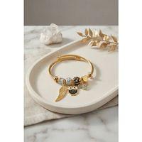 Siyah Baykuş Model Gold Renk Charmlı Bileklik