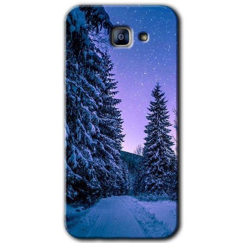 Galaxy A8 2016 Kılıf HD Desen Baskılı Arka Kapak - Kış Manzarası + Kırılmaz Cam