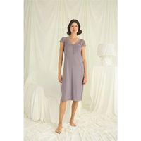 Kolu Omzu Ve Yakası Dantelli Önü Düğmeli Gecelik