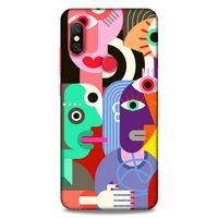 Lopard Xiaomi Redmi Note 6 Pro Uyumlu Kılıf Soyut Sanat (14) Desenli Lansman Kılıf