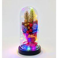 Yılbaşı Temalı Işıklı  Dekoratif Cam Fanus