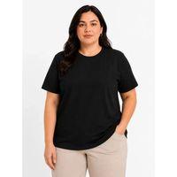 Battal Big Size Basic Tişört Bisiklet Yaka Rahat Kalıp T-Shirt - Siyah