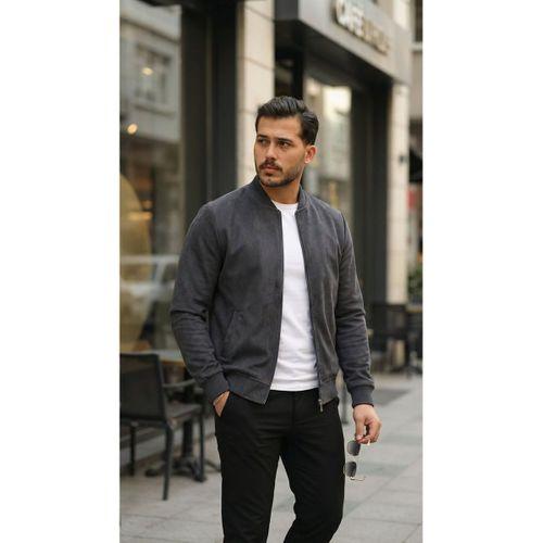 Erkek önden Fermuarlı Içi Astarlı Süet Ceket