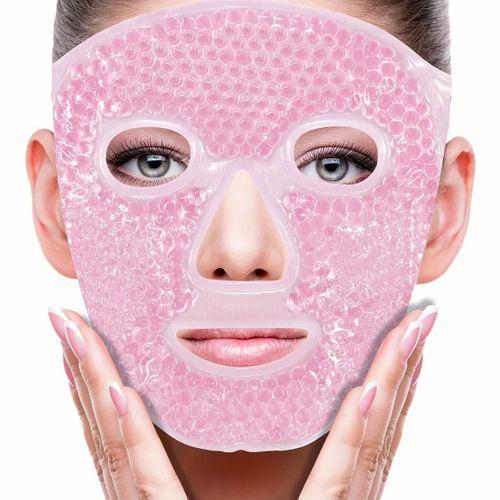 Terapi Jel Yüz Maskesi Soğuk Ve Sıcak Boncuklu Ayarlanabilir Maske (pembe)