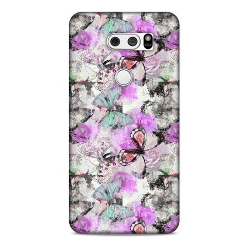 LG K50S Kılıf Kelebek Etkisi (15) Antişok Kılıf Mor Beyaz