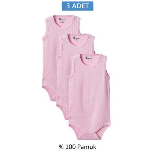 Pembe Askılı Body Zıbın 7-12 YAŞ Çocuklar İçin (3 ADET) Alttan Çıtçıtlı Özel Gereksinimli-D