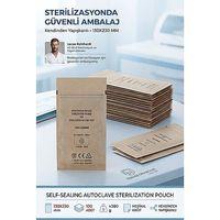 Kuru Hava Sterilizasyon Poşeti Kraft Kağıt 130 X230 MM 100 Adet EN 868 ISO 13485 CE Belgeli Otoklav Kesesi 723724