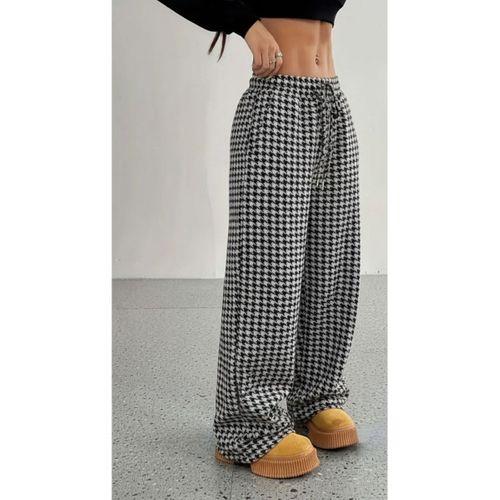 Kadın Yüksek Bel Lastikli Bağcıklı Geniş Kesim Kazayağı Dalgıç Pantolon