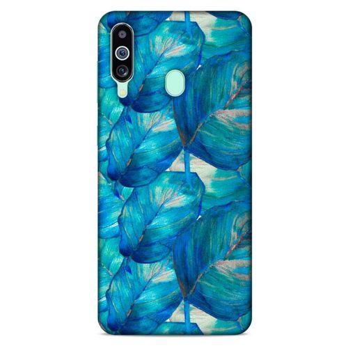 Samsung Galaxy M40 Uyumlu Kılıf Mavi Delisi (47) Crystal Flex Kılıf Yaprak