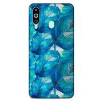Samsung Galaxy M40 Uyumlu Kılıf Mavi Delisi (47) Crystal Flex Kılıf Yaprak