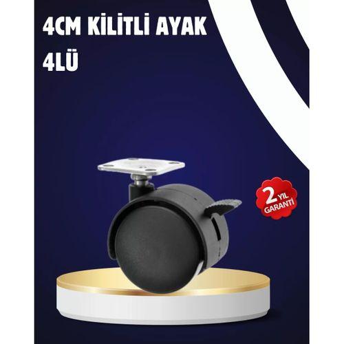 4’lü Kilitli Tekerlek Ayak 4 Cm Sessiz Ve Dayanıklı