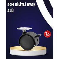 4’lü Kilitli Tekerlek Ayak 4 Cm Sessiz Ve Dayanıklı