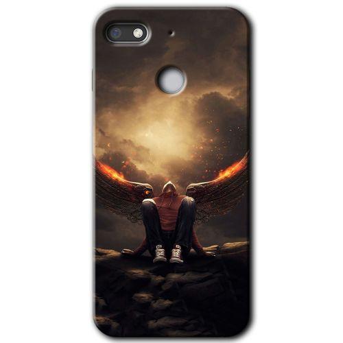 MRCİLETİSİM General Mobile GM 8 Go Kılıf HD Desen Baskılı Arka Kapak + Temperli Cam - Wings of Power