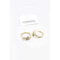 Taşlı Çivi Küpe - Altın