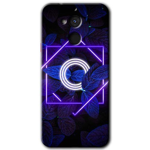 Potkal Hediye Fabrikası General Mobile GM 8 Kılıf HD Desen Baskılı Arka Kapak - Dark Neon Yaprak O Harfi