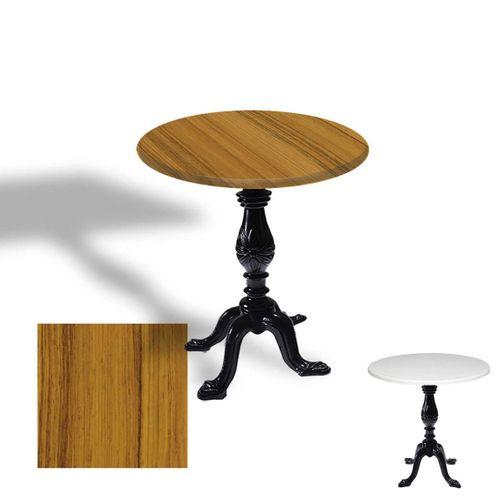 Dockers Çipa 1001 Döküm Ayak Yuvarlak Masa Çap 70cm - (Werzalit, Wermodin ve Allzalit Tabla) - Real Teak