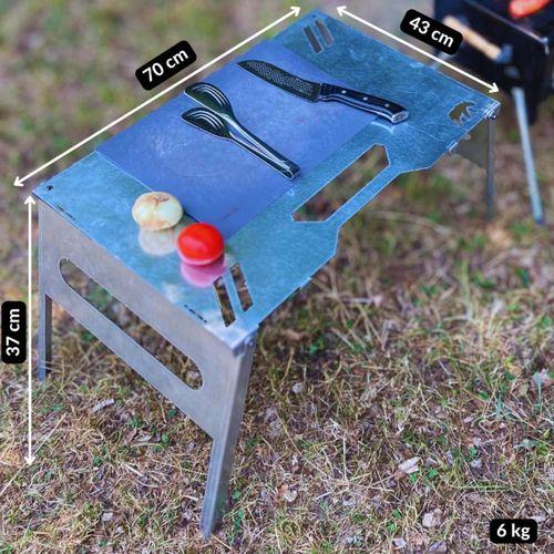 Kamp Ayısı® UniBase™ Modüler Katlanır Kamp Masası, 2mm Galvaniz Çelik, Çantalı