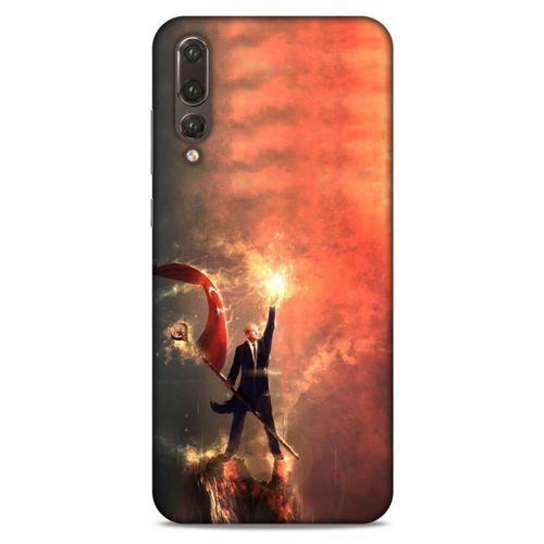Huawei P20 Pro Kılıf Atatürk (44) Tough Armor Kılıf Alev Kırmızı